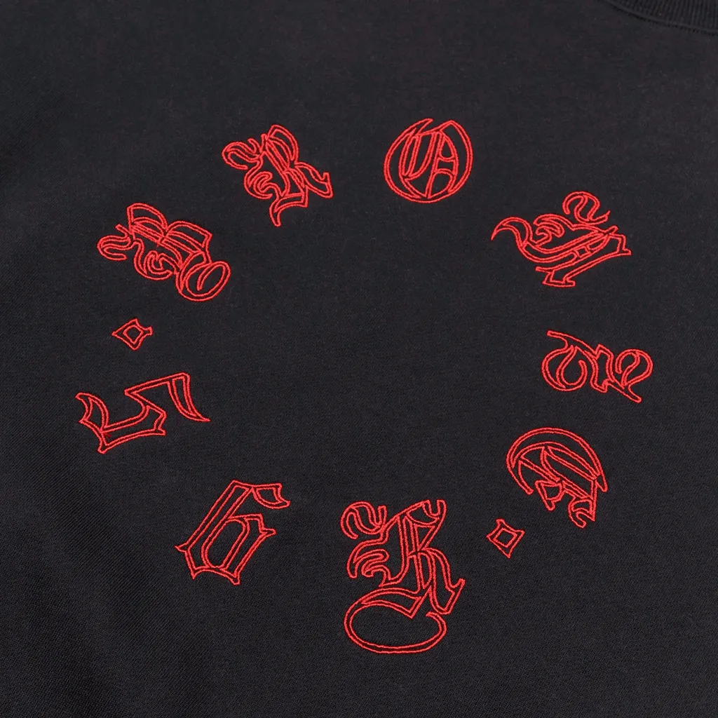 Old E circle crewneck - Black