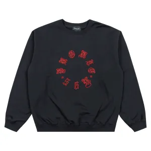 Old E circle crewneck - Black