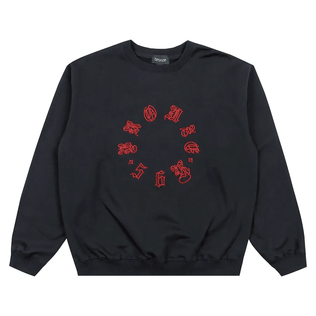 Old E circle crewneck - Black