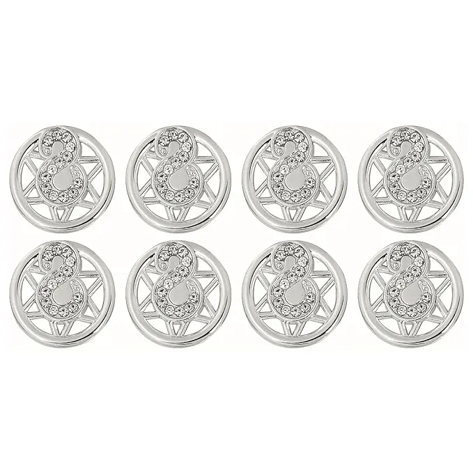 Ornate Star Crystal Metal Buttons(Pack of 8 Buttons)