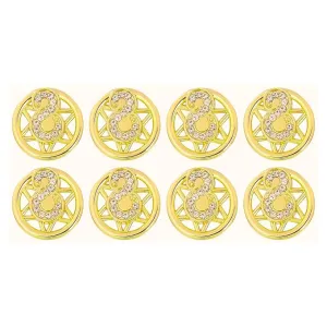 Ornate Star Crystal Metal Buttons(Pack of 8 Buttons)