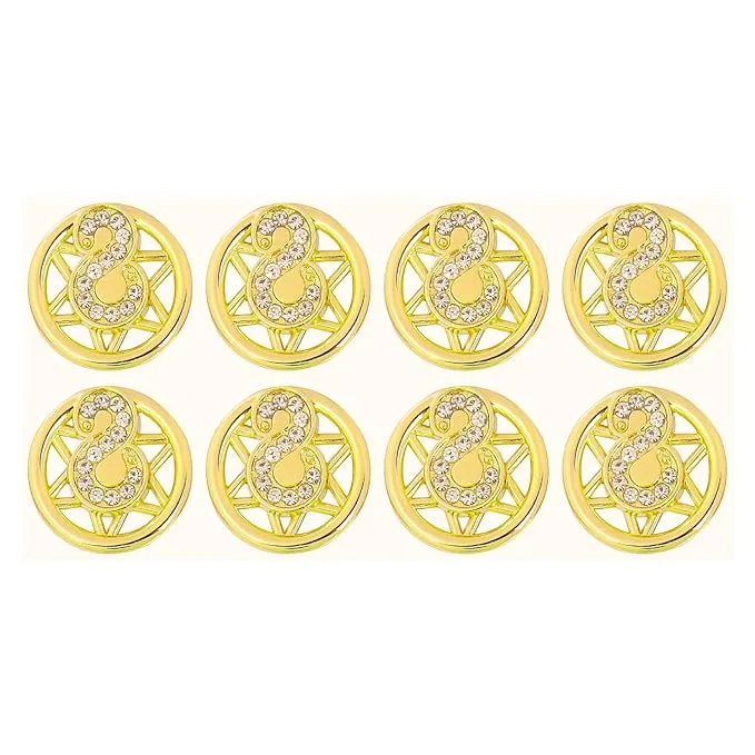 Ornate Star Crystal Metal Buttons(Pack of 8 Buttons)