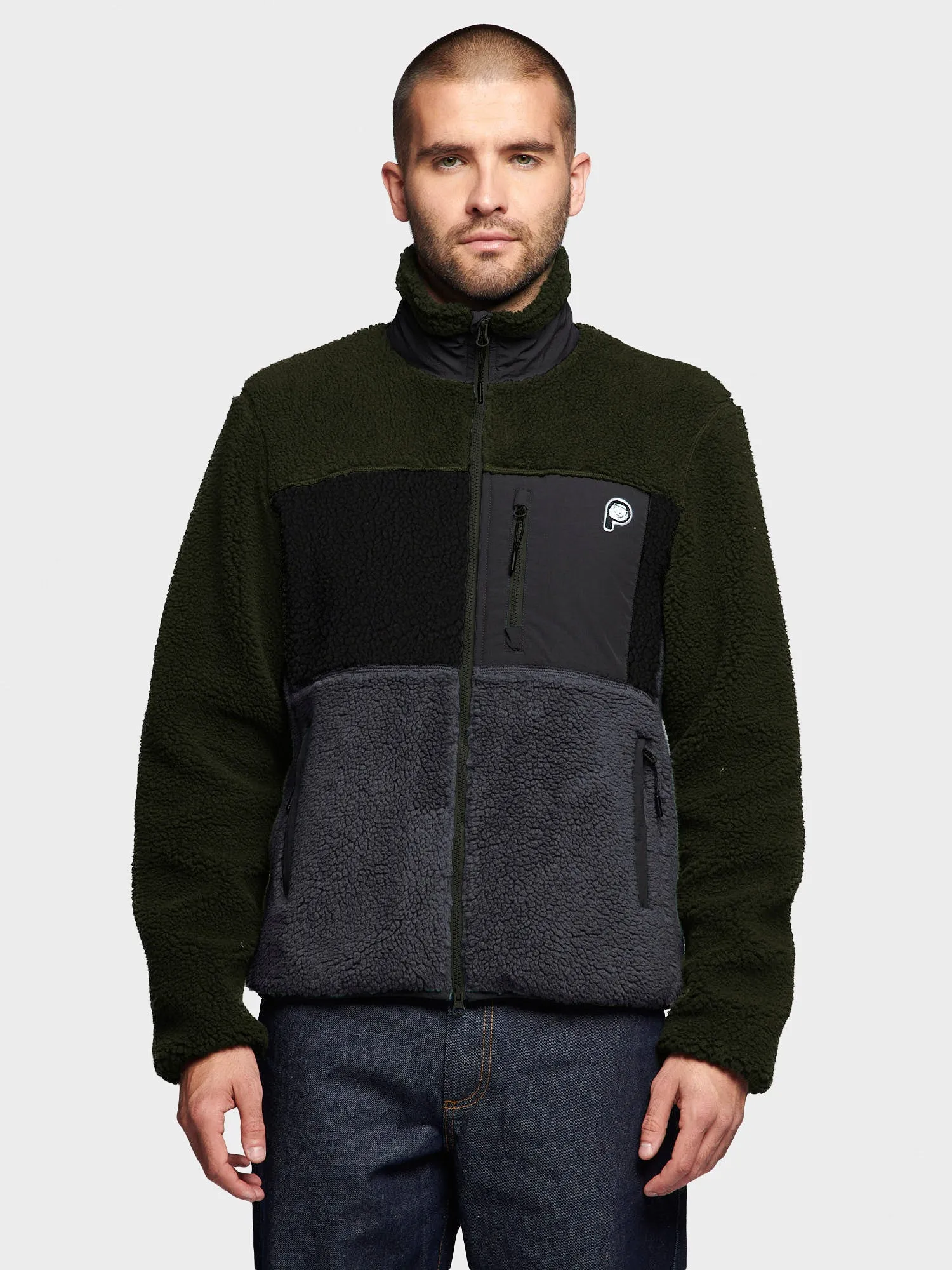 P Bear Borg Fleece Jacket in Castlerock