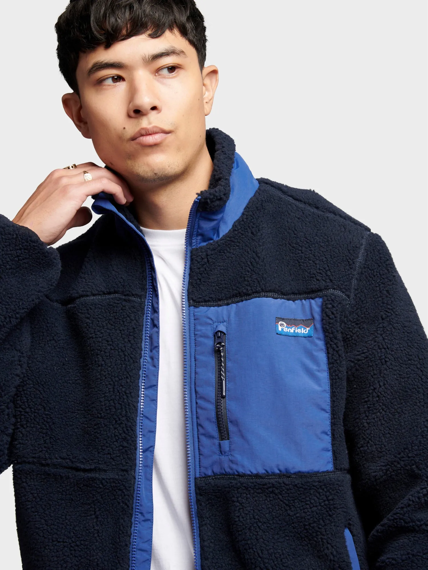 Penfield Mens Mattawa Fleece Jacket Navy Blue