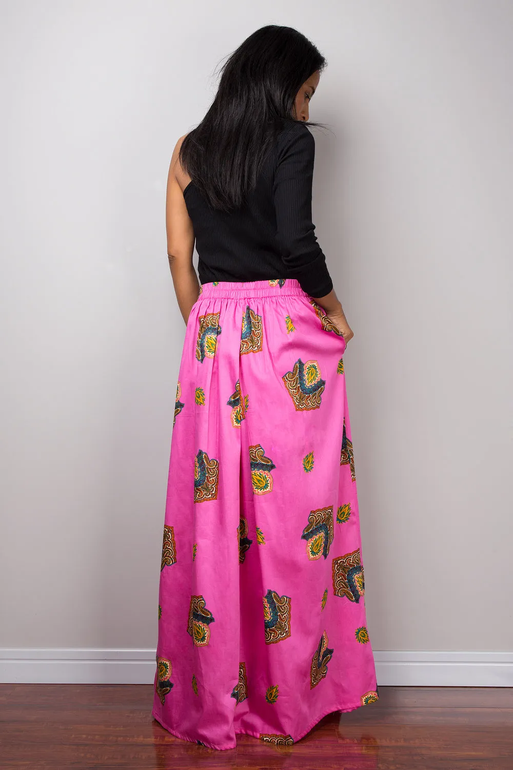 Pink maxi skirt,  Boho Skirt, pink Skirt, Maxi Skirt, Summer skirt, long pink skirt, pleated skirt