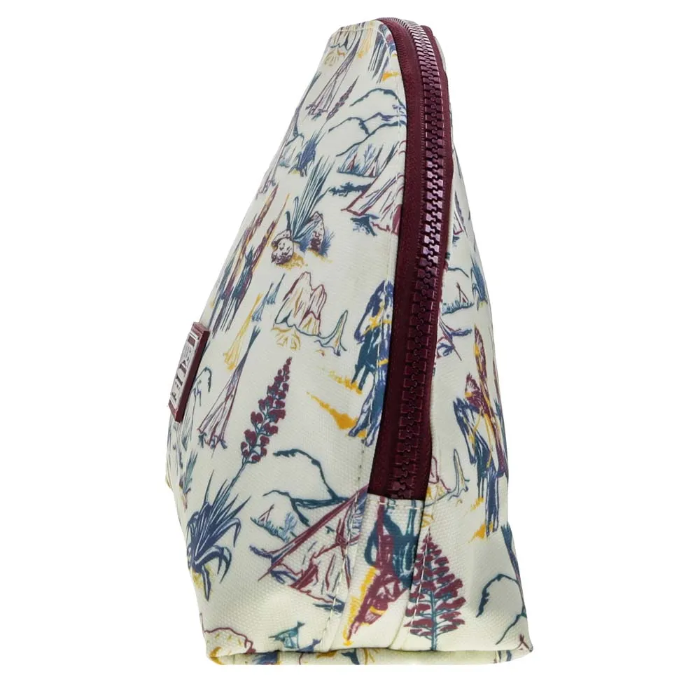 "Hooey Large Accessory Bag" Cream w/ Maroon Print