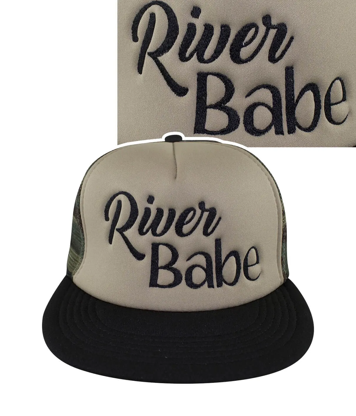 "River Babe" Camo Foam Trucker Hat