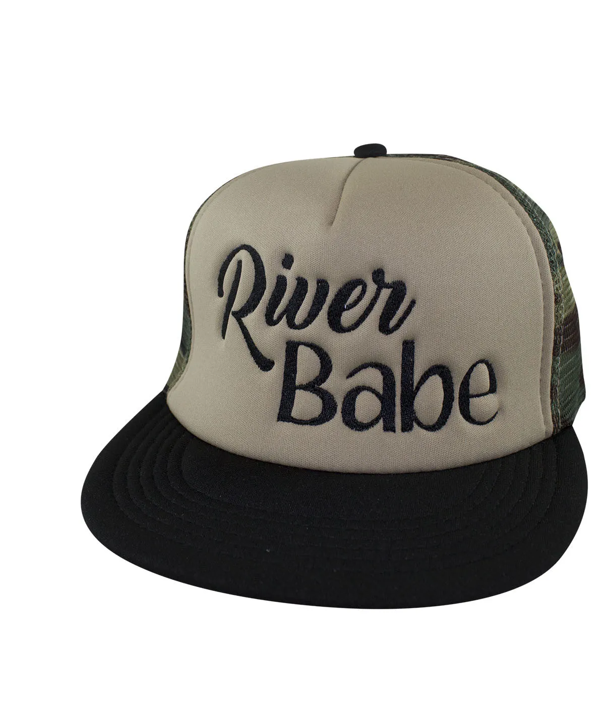 "River Babe" Camo Foam Trucker Hat