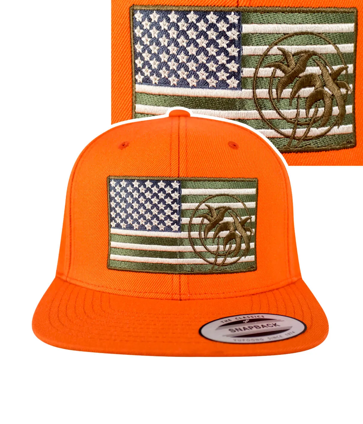 "Strong Camo" Orange Snapback Hat