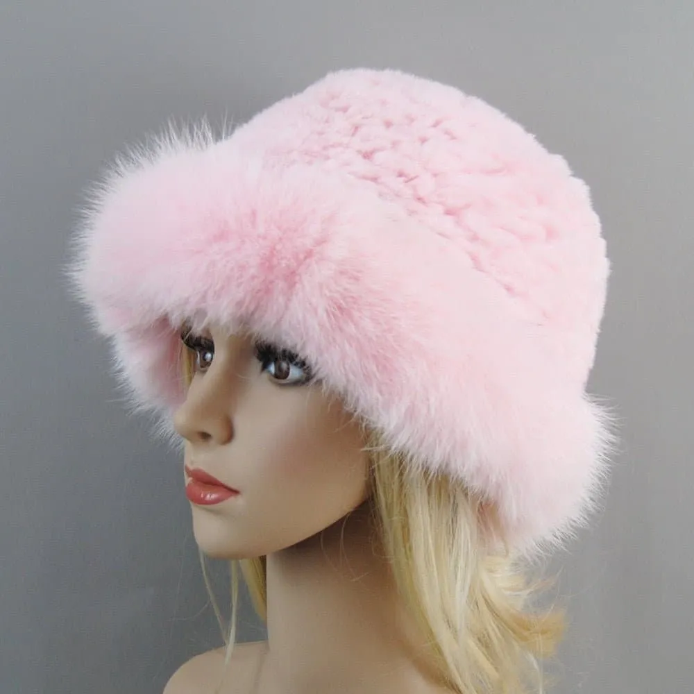 Rabbit and Fox Fur Bomber Hats for Women - Luxurious, Warm, and Fashionable