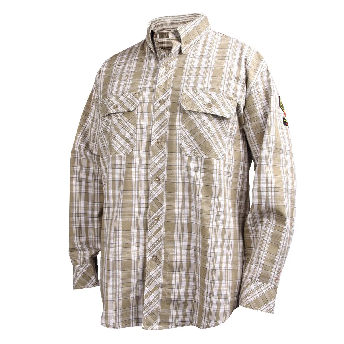 Revco Black Stallion AR/FR Khaki Plaid Cotton Work Shirt (WF2110-PK)