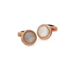 Rose Gold Mother of Pearl Bezzled Cufflinks