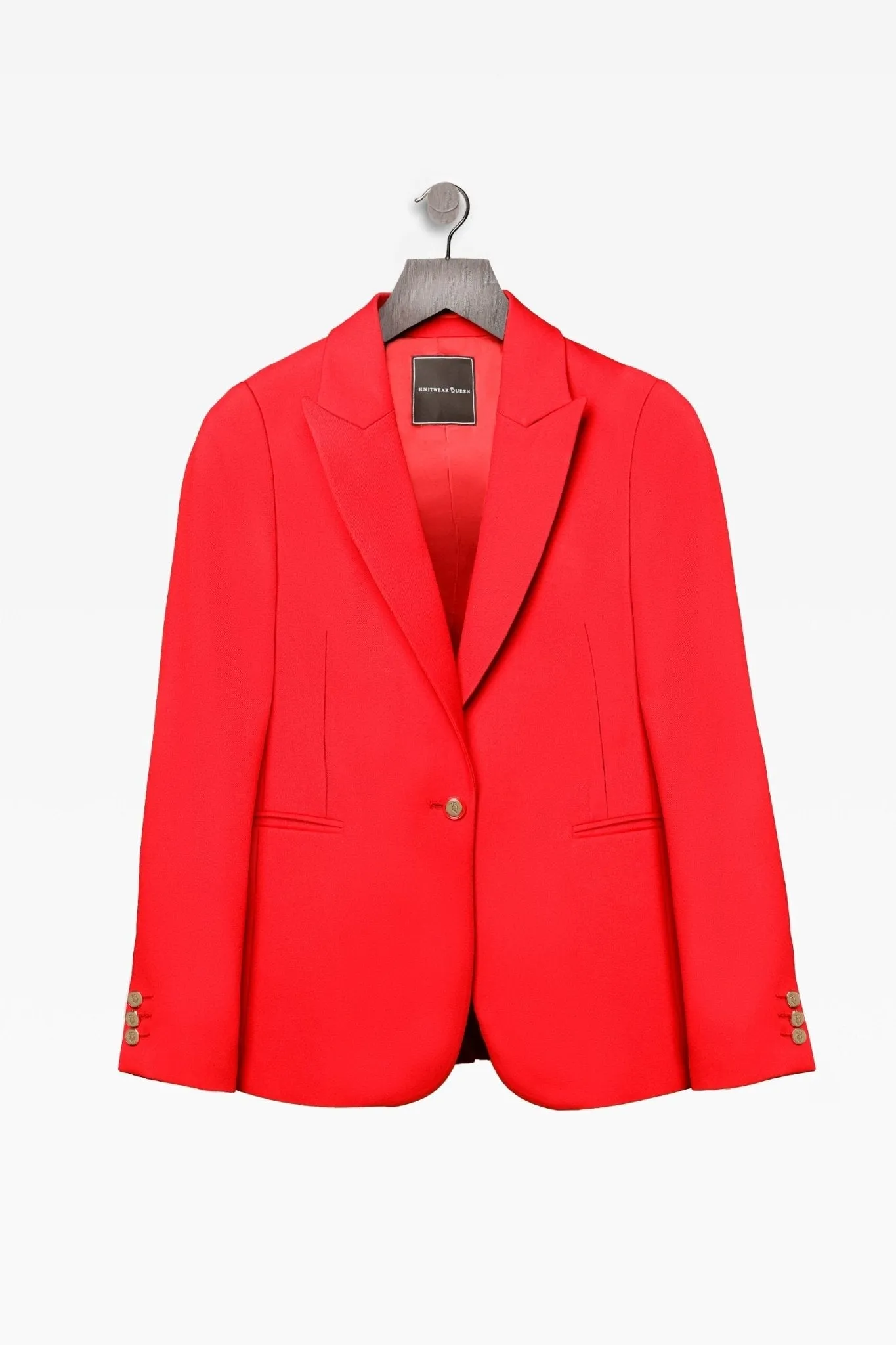 Sam German Red Single Breasted Jacket: Tailored Elegance Essential for Modern Women