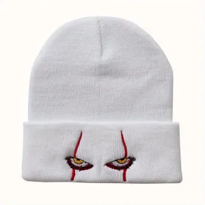 Scary Eyes Embroidery Beanie