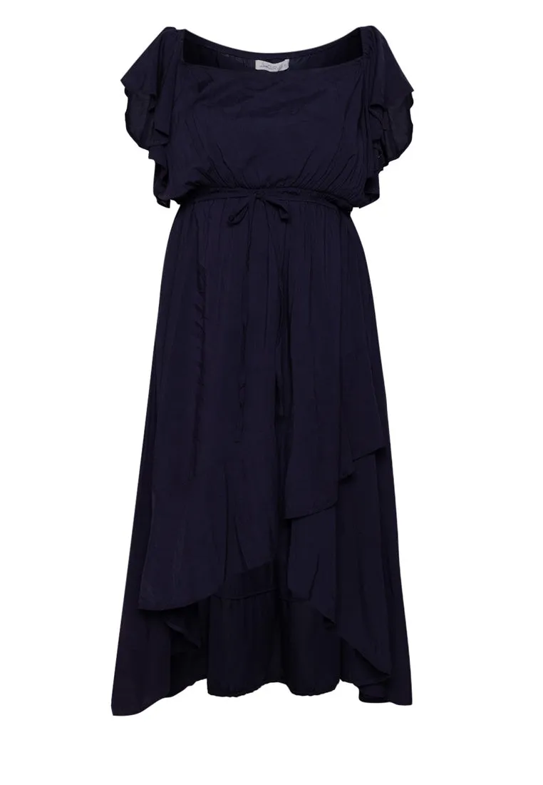 Square Neck Mullet Dress - Darkest Blue