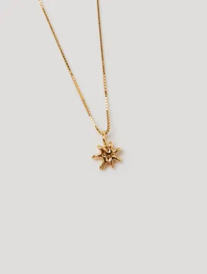 Sun Charm Necklace in Gold