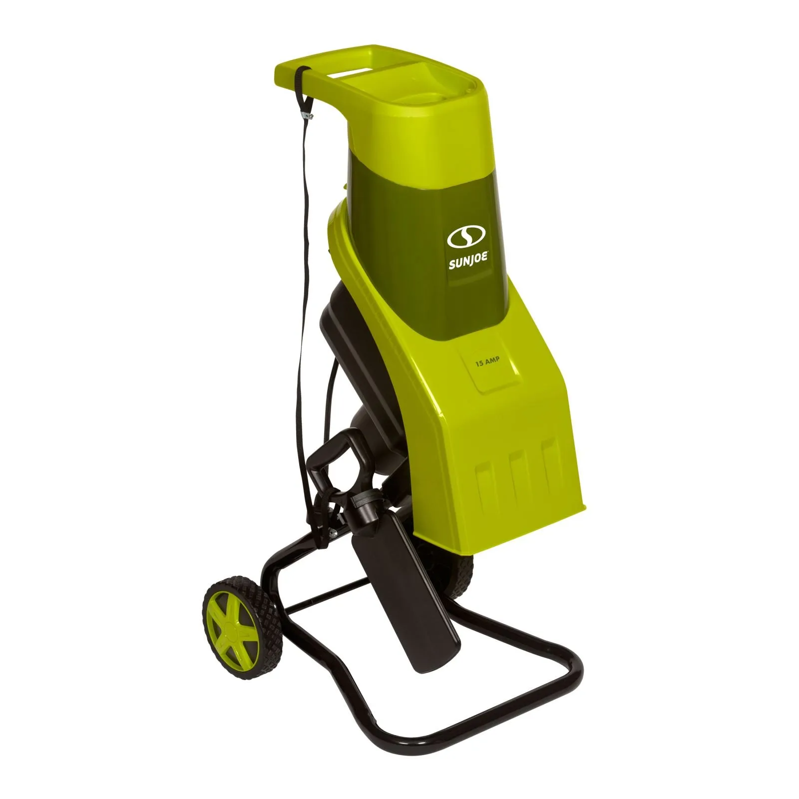 Sun Joe CJ602E Electric Wood Chipper | 17:1 Reduction | 15-Amp | 1.57-inch Max Cutting Diameter (Green)