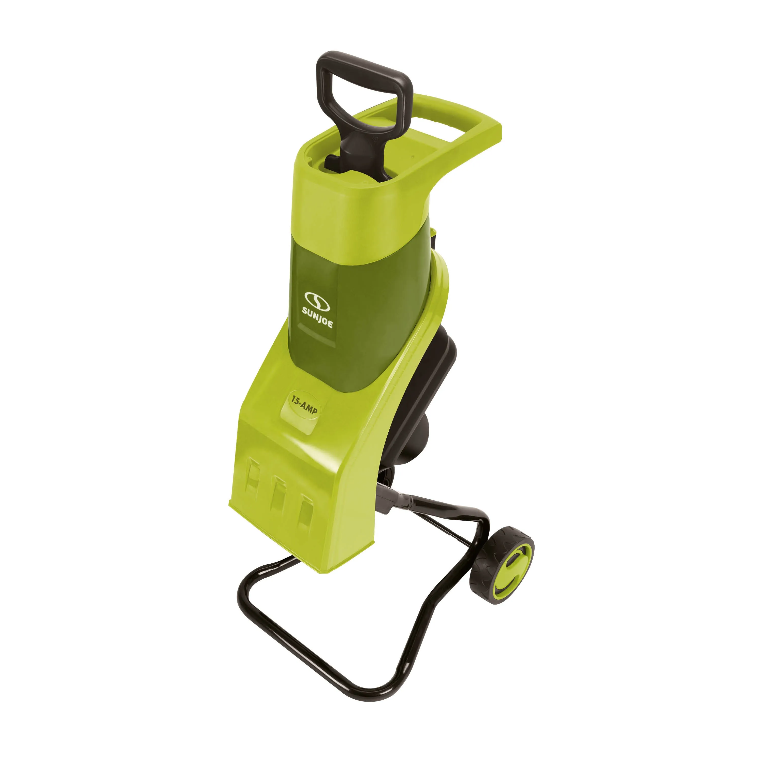 Sun Joe CJ602E Electric Wood Chipper | 17:1 Reduction | 15-Amp | 1.57-inch Max Cutting Diameter (Green)