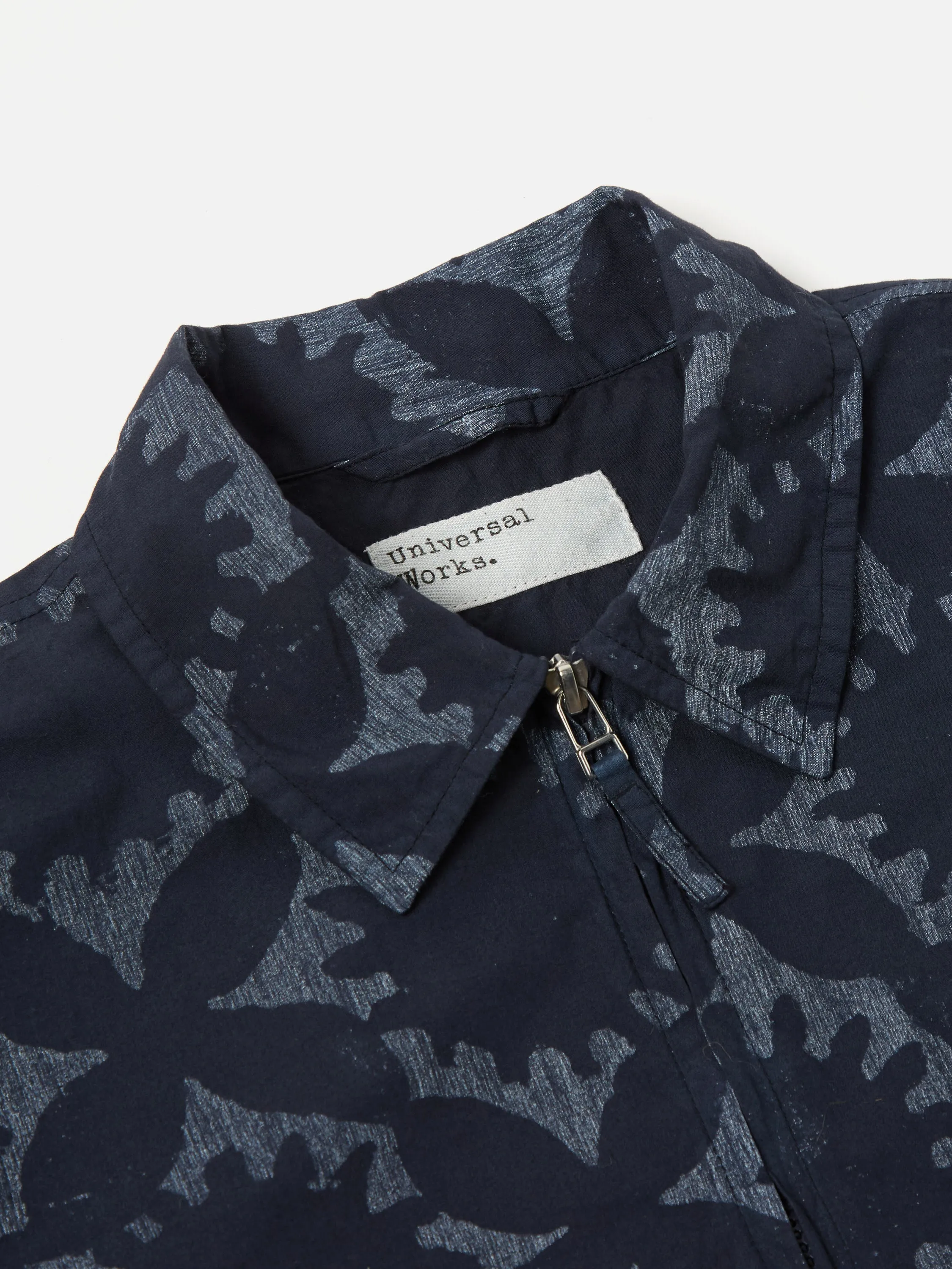 Universal Works Windcheater in Navy Over Dyed Sun Print