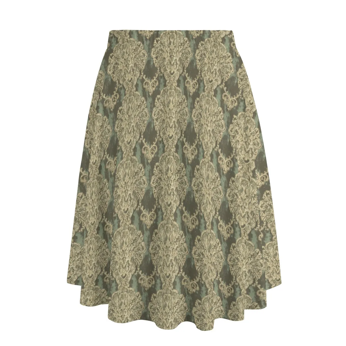 Vampire Art Edgy Trendsetter Maxi Skirt With Pockets - Grunge Damask Lace Pattern