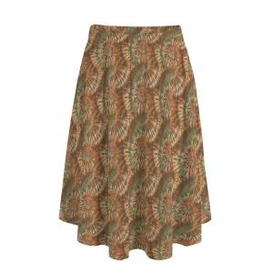 Vampire Art Edgy Trendsetter Maxi Skirt With Pockets - Tie Dye in Earthy Colours