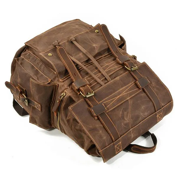 Waxed Canvas Waterproof Bag - Brown