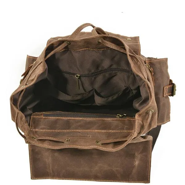 Waxed Canvas Waterproof Bag - Brown