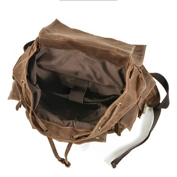 Waxed Canvas Waterproof Bag - Brown