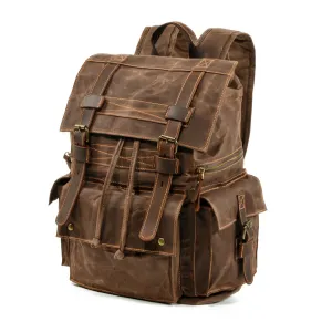 Waxed Canvas Waterproof Bag - Brown