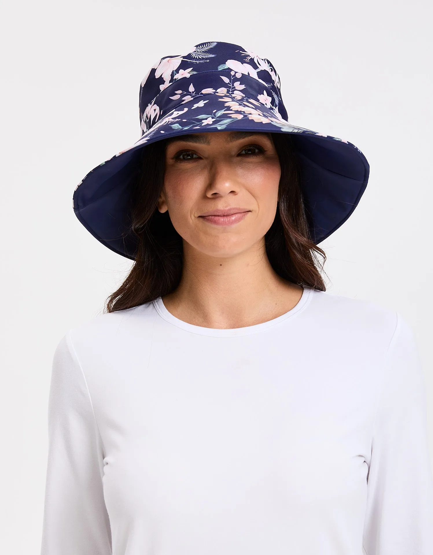 Wide Brim Printed Swim Sun Hat UPF 50 