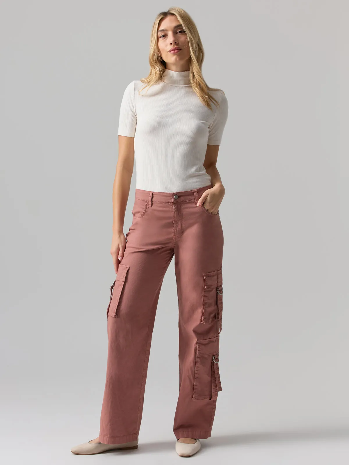 Y2K Strappy Cargo Standard Rise Pant Ash Rose